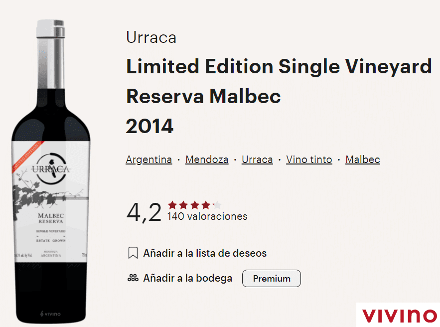 Urraca Malbec Reserva Limited Edition 2014
